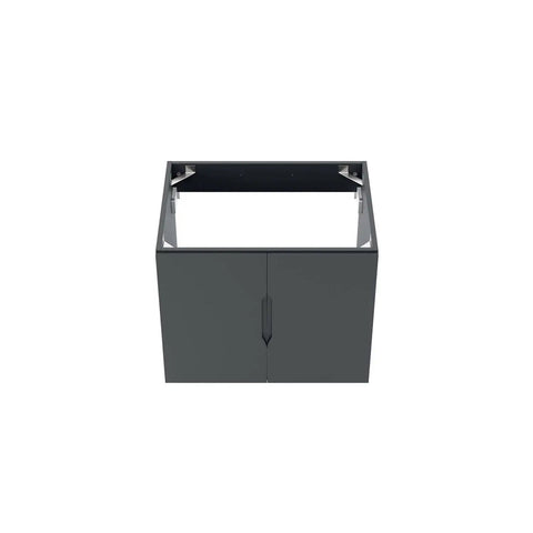 Front view of Vitality 24 Inch Gray Bathroom Vanity Cabinet With Modern Clean Lines And Durable MDF Melamine Finish And Ample Interior Storage