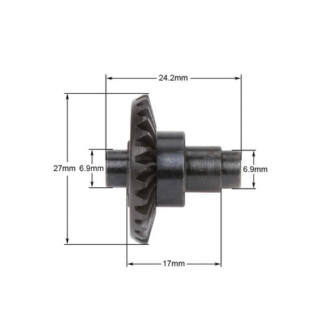 Beefed Up Bevel Gear Set 30/8T for 1/10 Scale RC Crawlers with measurements, hardened steel gear for Axial SCX10 II AR44 AR45 Capra