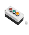 Industrial Grade 22mm Panel Mount Push Button Switch Box With Self Locking On Off Toggle, IP65 Waterproof and Oil Resistant Seal