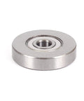 Heavy Duty Router Bit Replacement Bearing With Dead Nuts 1/4 Inch Fit And 1 1/8 Inch Outer Diameter slick polished stainless steel bearing.