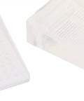 Closeup of Ten Pack No Drill Stackable Transparent Door Stops, TPR Flexible Anti Collision Door Stop Wedges for Home Office