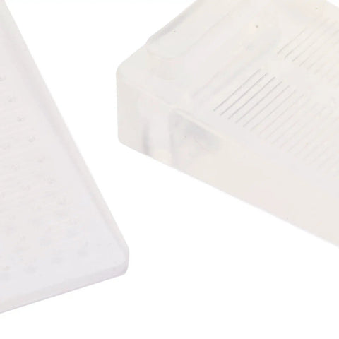 Closeup of Ten Pack No Drill Stackable Transparent Door Stops, TPR Flexible Anti Collision Door Stop Wedges for Home Office