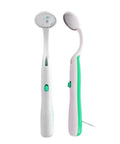 2 Pack LED Dental Mirror With Light For Easy Teeth Inspection, Anti Fog, Curve Angle Design, Bright LED Illumination, ABS Handle, Simple On Off Switch, Ideal For Home Or Office Dental Care, Green; two mirrors