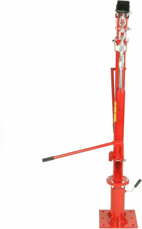 Hydraulic Engine Hoist With Swivel Base And Foldable Davit Design For Pickup Trucks built heavy with hydraulic ram and chain hook.