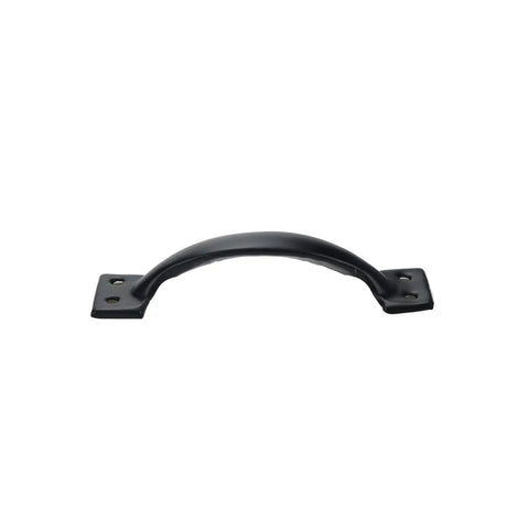 6 Inch Rustic Gate Handle Pulls Vintage Style Barn Door Hardware With Screws Black, curved design, heavy-duty iron handle