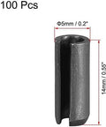 Slotted Spring Pins 5mm X 14mm Plain Finish 65Mn Roll Assortment Kit for Small Machine Projects 100 Pieces Handy DIYer Ready Pin Set