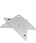 Heavy Duty Stainless Steel Flat And Corner Angle Brackets Set for Furniture Projects, shown overlapping, corrosion resistant