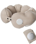 Travel Inflatable Neck Pillow With Five Dimensional Support For Long Flights Portable U Shaped Comfort Cushion shown inflated