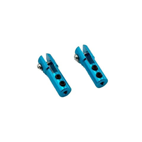 Two Piece Blue Aluminum RC Boat Servo Arm Linkage Steering Clip And Pushrod Set For RC Airplane Boat Ship DIY Models Heavy Duty Aluminum Alloy Pushrod Clip M2x150mm, blue aluminum clips