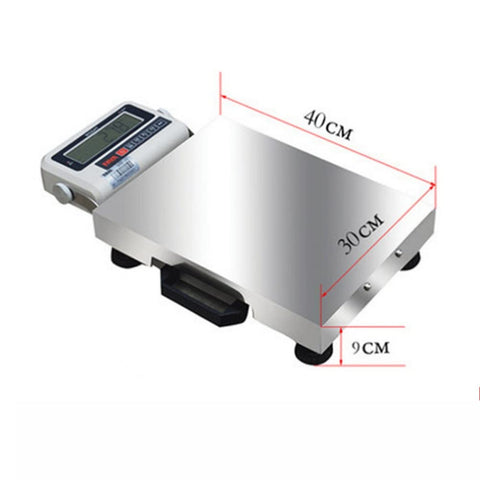 Straight Up Heavy Duty Digital Platform Scale With Rust Resistant Stainless Steel Base And Clear LED Screen dimensions 40x30x9 cm.