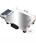 Solid Badass Heavy Duty Digital Floor Scale Folding Platform with Crisp HD LCD Display, 40x30x9 cm stainless steel design.