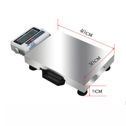 Solid Badass Heavy Duty Digital Floor Scale Folding Platform with Crisp HD LCD Display, 40x30x9 cm stainless steel design.