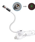 Plug And Play USB Laser Alignment Light With Slick Magnetic Mount For Sewing And Craft Cutting Delivering Crisp Red Cross Lines close-up of USB laser guide with flexible arm and power cord.