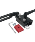 Heavy Duty Aluminum Miter Track Stop With Slick Glide Slider And Lock Tight Pin For Saw Table Conversion and Dead On Accuracy in woodworking jig.