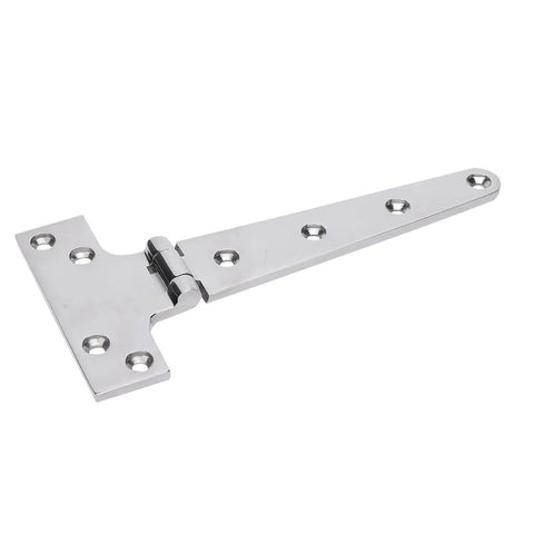 316 Stainless T Shape Boat Door Hinge, corrosion resistant, with mirror finish for cabinet and yacht doors.