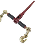 Four Pack Ratchet Chain Binders With Rubber Grips For Flatbed Hauling, 7100 Lbs WLL, G70 Eye Grab Hooks, Powder Coated, 14 Inch Handle