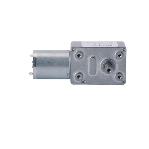 Front view of Curtain Robot Motor With 90 Degree Gearbox JGY370 Brushed DC Gear Reduction Geared Motor Self Locking 12V 23RPM