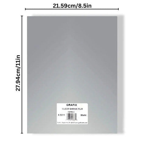 Clear Shrink Plastic Craft Sheets 8.5 X 11 Inches 50 Pack Premium Transparent Film for craft projects and jewelry.