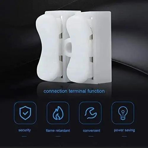Push Quick Wire Connector Kit 55 Piece Boxed Set With Spring Type Cable Connectors White Terminal Block front view