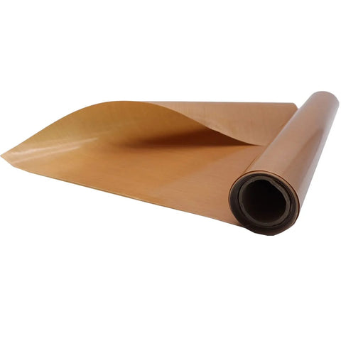 Sublimation Ready PTFE Coated Fiberglass Fabric Sheet Roll 39 Inch By 5 Yard 5 Mil Thickness For Heat Press Transfers shown unrolled