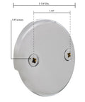 Two Hole Overflow Face Plate With Screws, Three And One Eighth Inch Matte Black Drain Plate For Two Hole Elbows, Heavy Duty Metal Construction