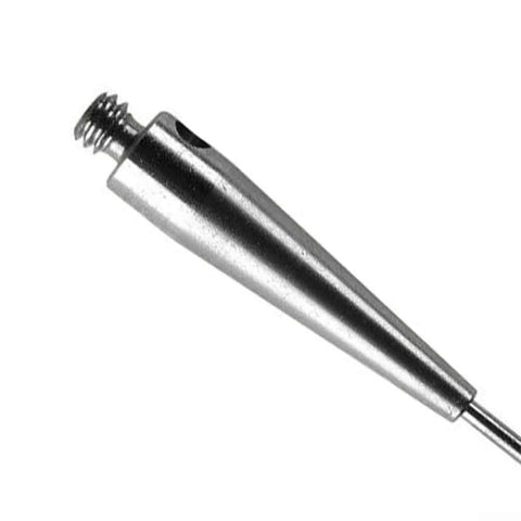 Silver metal CMM touch probe stylus with M2 threaded end and conical body