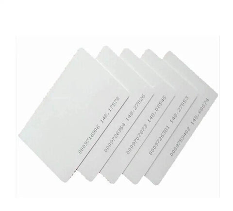 Stack of RFID cards for Four Door Security Access System with RFID Card Fob Keypad Reader Infrared Exit Button USB Enroll Reader