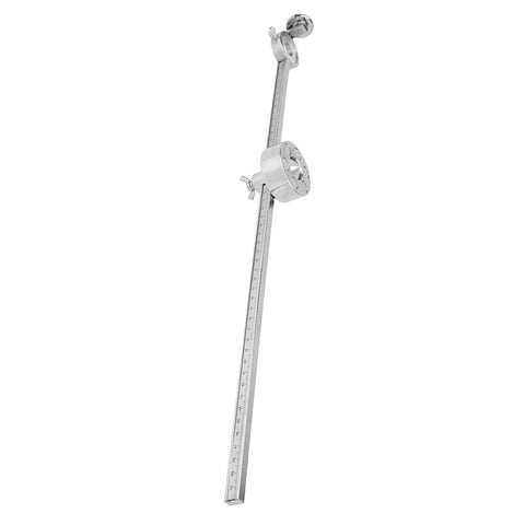 Heavy Duty Stainless Steel Welding Torch Compass Roller Guide With Built-In Scale for precision cutting tasks shown from side.