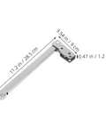 Rock Solid Heavy Duty Stainless Steel Automatic Fire Door Closer With Quick Release Sequencer And No Sweat Setup For Top Tier School Safety Along Tight Hallways, side view, measurement details included.