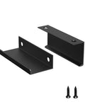 5 Pack 80mm Edge Matte Black Hidden Drawer Cabinet Handles Aluminum Alloy Finger Pull Back Mount Concealed Furniture Hardware - Front View with Screws