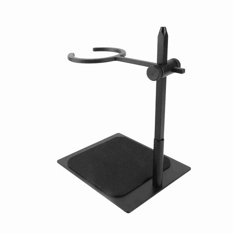 Straight Up Solid Adjustable Pour Over Coffee Stand With Non Slip Base, 7 Piece Aluminum Dripper Kit For Precision Brews in black