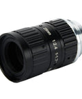 12MP 25mm F2.4 C Mount Industrial Lens With Manual Iris And Focus for machine vision cameras, side view of metal and glass design.
