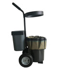 Rolling Garden Cart For Yard And Lawn Work Heavy Duty Mobile Tool Cart With Oxford Bag And 5 Gallon Bucket side view