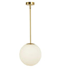Dope Globe Pendant Light With Matte White Glass And Brass Finish One Light Mid Century Modern Ceiling Fixture Flush Mount