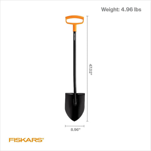 Heavy Duty D Handle Digging Shovel For Garden And Yard Work 46 Inch Straight D Handle Ergonomic Two Handed Control Black Orange