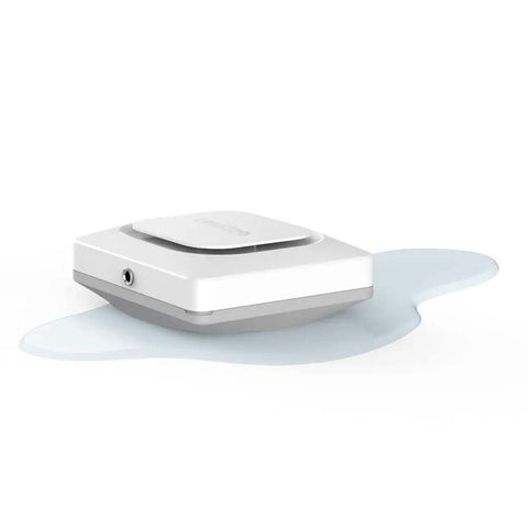 Smart WiFi Water Leak Detector With Real Time Text And Email Alerts, Audible Alarm, Geofencing, No Hub Needed, flat on wet surface