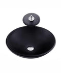 Top Tier Slick Black Rectangular Vessel Sink Built From Heavy Duty Tempered Glass With Smooth Swivel Faucet And Clean Countertop Style For Quick Bathroom Refresh Upgrades, round black vessel sink with chrome pop-up waste.