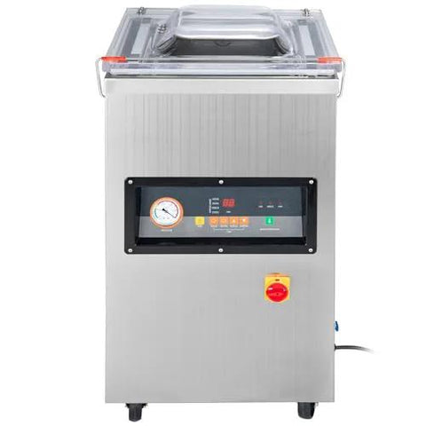 Chamber vacuum sealer, stainless steel, VEVOR, front view with LED control panel