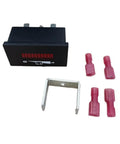JwDawn 4Pin 24x48mm Battery Gauge Monitor For Golf Cart & Pallet Truck with connectors and bracket for installation.