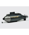 Black and silver Six Channel Waterproof RC Submarine For Pools And Lakes With Surface Dive Modes Realistic Underwater Action For Adults