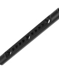2 Pack 15mm Cheese Rod With M12 Threads And 1/4 3/8 Screw Holes, Aluminum Camera Rail Support For DSLR Rigs And Matte Boxes, angled view showing threaded holes.