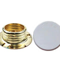 Sleek Concealed Fire Sprinkler Pipe Cover Male Thread Iron Plated Copper 5.5cm Head Plate Panel 2 Pc Set shown from above with gold finish.