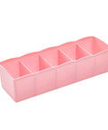Stackable Plastic Drawer Organizers In Snazzy Pink For Crushing Closet Clutter And Laid Back Home Storage Setup great for sock sorting.