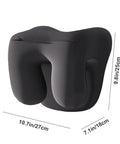 Ergonomic Headrest Pillow For Office Chairs With Comfy Memory Foam Neck Support Cushion And Removable Cover Cervical Support For Naps And All Day Desk Sitting Black, dimensions visible