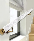 Top Shelf Acrylic Stair Handrail With Premium Gold Hardware Non Slip Wall Mount Grab Bar Rock Solid Grip No Sweat Install Tailored To Fit Your Exact Measurement Dependable Safety For Folks And Kids Daily on stairs.