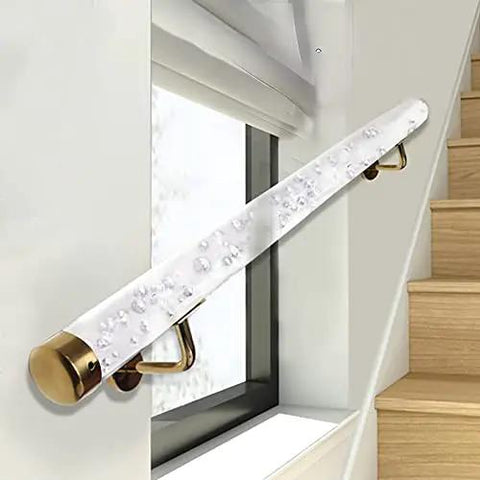 Top Shelf Indoor Acrylic Stair Handrail With Gold Wall Mount Brackets Built Tough Anti Slip Safety Grip Rail For Home Renovation Projects Custom Lengths Ready To Go with a clear design and textured surface.