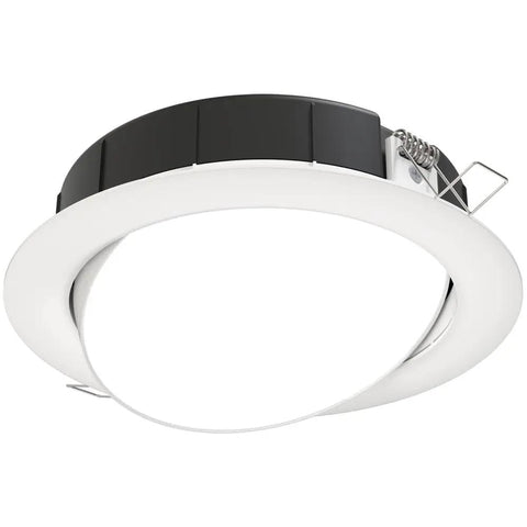 Sleek Six Inch Adjustable LED Recessed Wafer Downlight Featuring Five Tunable Color Temperatures Matte White Housing No Sweat Installation Ideal For Kitchens Showers And Commercial Spaces Top Shelf Durability