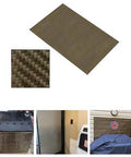 Reinforced Exhaust Heat Shield Mat 24x24 with adhesive backing and heavy duty thermal barrier shown in various applications