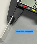 Tough As Nails Metal Awning For Ev Chargers And Security Cameras All Weather Roof Cover showing material thickness measurement of 1mm.