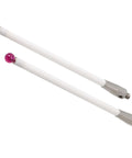 Renishaw A-5000-3712 ceramic stem probes, white with pink 6 mm ball tips and threaded metal ends, 100 mm, 2-pack.